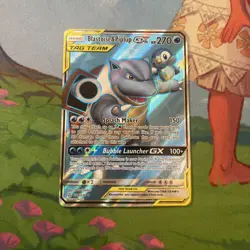 Pokemon TCG Blastoise & Piplup GX (Full Art) 214/236 Sun & Moon Cosmic Eclipse - Image 1
