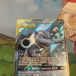 Pokemon TCG Blastoise & Piplup GX (Full Art) 214/236 Sun & Moon Cosmic Eclipse - Image 4