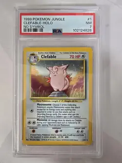 PSA 7 Near Mint Clefable HOLO NO SYMBOL ERROR Pokemon Jungle WOTC 1999 1/64 - Image 1