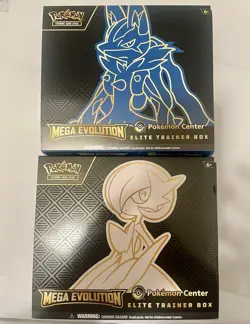 2 Mega Evolution Pokemon Center ETB Elite Trainer Box Empty No Packs/promo - Image 1