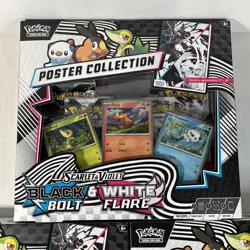 Pokemon Black Bolt and White Flare Poster Collection Lot Of 3 Sealed - 12 Packs! - Image 2