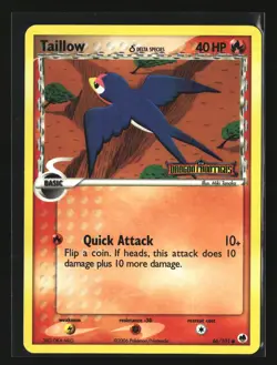 Pokemon TAILLOW DELTA SPECIES 66/101 Reverse Holo Dragon Frontiers LP/Light Play - Image 1