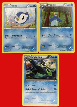 Pokemon TCG Empoleon Prinplup Piplup 33/34/35/113 Legendary Treasures Regular LP - Image 1