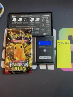 23.06g VERY HEAVY Paldean Fates Pokemon Sealed Booster Pack New - Image 1