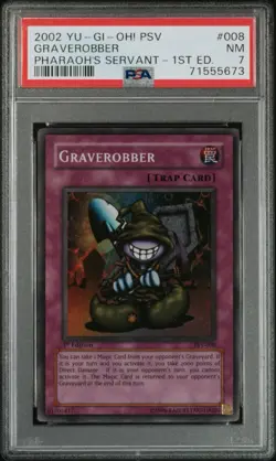 Yu-Gi-Oh! TCG Graverobber Pharaoh's Servant PSV-008 1st Edition Super Rare - Image 1