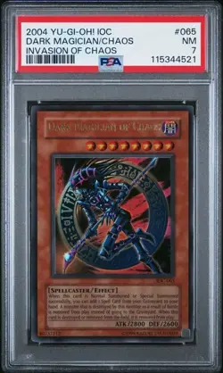 PSA 7 DARK MAGICIAN/CHAOS Yu-gi-oh IOC-#065 Invasion Of Chaos - Image 1