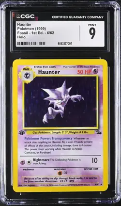 CGC 9 MINT Haunter 1st Edition Fossil 6/62 Holo 1999 Pokemon Card psa - Image 1