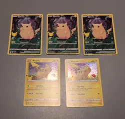 Pokemon Pikachu Celebrations-5 Card Lot-Holo-Promo-Pack Fresh Unplayed Condition - Image 2
