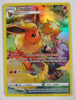 Flareon TG01/TG30 Brilliant Stars Trainer Gallery Full Art Holo Pokemon Card LP - Image 1
