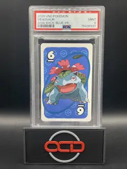 VENUSAUR Blue #6 UNO Pokemon Trading Card Game 2020 ASIA BACK PSA 9 - Image 1