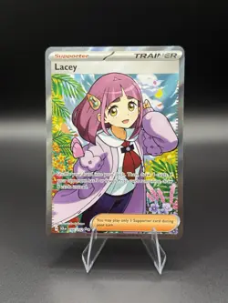 Pokemon TCG Stellar Crown Lacey Full Art Ultra Rare Holo Trainer Card 166/142 - Image 1