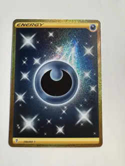 Pokemon Darkness Energy TCG Card 236/203 Evolving Skies Gold Secret Rare - Image 1