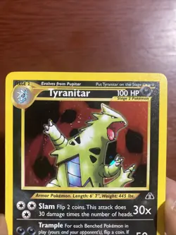 Pokemon TCG Tyranitar Neo Discovery Holo Card 12/75 Unlimited Rare c582 - Image 2