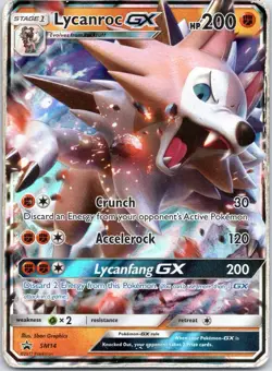 Lycanroc GX SM14 Promo Black Star Holo Rare Pokemon Card - Image 1