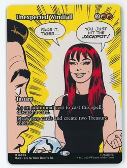 Unexpected Windfall Borderless #0029 MTG Marvel's Spider-Man Magic The Gathering - Image 1