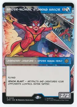Spider-Woman, Stunning Savior #0230 (Borderless) MTG Marvel's Spider-Man Magic - Image 1