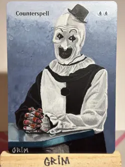Magic the Gathering Hand-Painted Counterspell by Grim Alters - Art the Clown - Image 1