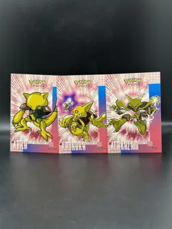 Abra Kadabra Alakazam Attacks Database Cracked Ice Holo Kanto Pokemon - Image 1