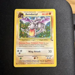 Pokemon Aerodactyl 1/62 Fossil Unlimited Holo LP - Image 1
