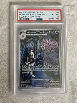 2025 POKEMON DRI EN-DESTINED RIVALS #199 TEAM ROCKET'S WEEZING PSA 10 - Image 1