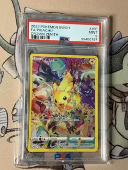 2023 Pokemon Crown Zenith FA Full Art Pikachu #160/159 Full Art PSA 9 Mint - Image 2