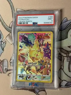 2023 Pokemon Crown Zenith FA Full Art Pikachu #160/159 Full Art PSA 9 Mint - Image 3
