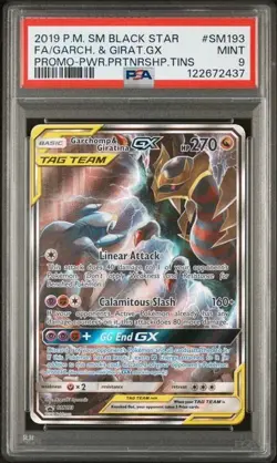 2019 POKEMON SM BLACK STAR PROMO #SM193 FULL ART/GARCHOMP & GIRATINA GX PSA 9 - Image 1