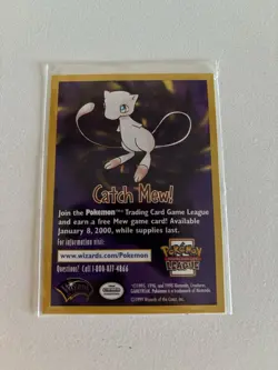 Catch Mew! Promo Card | 1999 Pokemon Movie WoTC | Pokemon TCG League | NM - Image 1