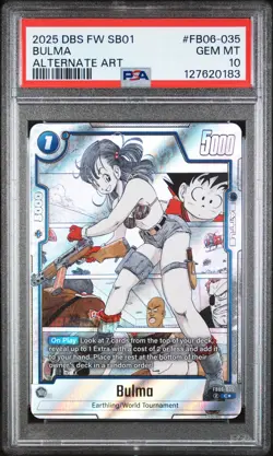 2025 DRAGON BALL SUPER CARD GAME FUSION WORLD MANGA BOOSTER 01 BULMA PSA 10 - Image 1