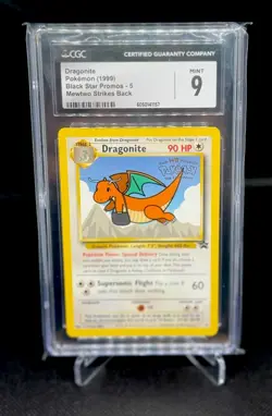 CGC 9 MINT Dragonite 1999 Black Star Promo 5 WB Movie Promo Pokemon Card - Image 2