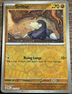 Pokemon - Drilbur 111/197 - Reverse Holo Card - Obsidian Flames NM/M (L) - Image 1