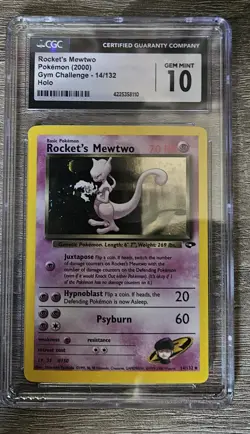 CGC 10 GEM MINT Rocket's Mewtwo 2000 Gym Challenge 14/132 Holo Pokemon Card - Image 1