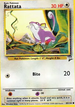 Pokemon Rattata Card 61/102 Base Set - Image 1