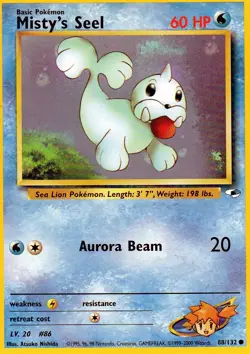 Pokemon Misty’s Seel Card 1st Edition 91/132 Gym Challenge - Image 1