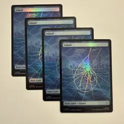 4x FOIL Spider-Man Islands Full Art Basic Land SPM MTG Mint Unplayed M/NM 190 - Image 1