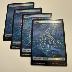 4x FOIL Spider-Man Islands Full Art Basic Land SPM MTG Mint Unplayed M/NM 190 - Image 3