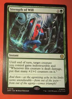MAGIC,MTG: SPIDER-MAN, STRENGTH OF WILL, 0118, REGULAR, RARE , NM, SPM - Image 1