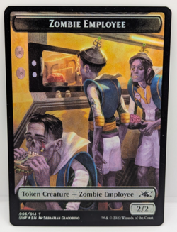 MTG Zombie Employee Balloon Double-sided Token Unfinity Foil NM - Image 1