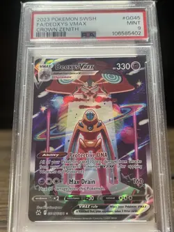2023 POKEMON SWORD & SHIELD CROWN ZENITH #GG45 FULL ART/DEOXYS VMAX PSA 9 - Image 1