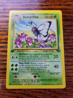1st Edition Butterfree 33/64 Uncommon 1999 Jungle WOTC Pokemon Cards LP! - Image 1