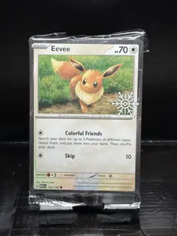 EEVEE 133/165 Pokemon TCG Holiday Calendar 2025 Holo Festive Stamp Promo SEALED - Image 1
