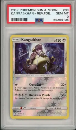 2017 Pokemon Sun & Moon Kangaskhan Reverse Foil Holo #99 PSA 10 Pop 13 - Image 1