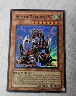YuGiOh Armed Dragon LV7 DP2-EN012 1st Edition Super Rare DMG - Image 2