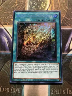 ** WANTED: SEEKER OF SINFUL SPOILS ** 1ST EDITION SECRET RARE RA03-EN074 YUGIOH! - Image 1