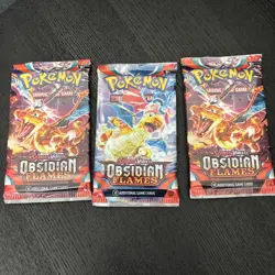 Pokemon: Scarlet and Violet Obsidian Flames x3 Card Booster Packs New Sealed - Image 1