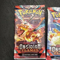 Pokemon: Scarlet and Violet Obsidian Flames x3 Card Booster Packs New Sealed - Image 2