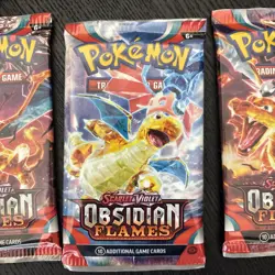 Pokemon: Scarlet and Violet Obsidian Flames x3 Card Booster Packs New Sealed - Image 3