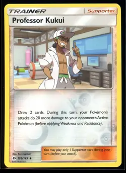 2017 Sun & Moon Base Professor Kukui Reverse Holo Pokemon Card #128 - Image 1