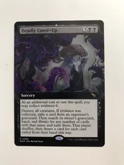 Deadly Cover-Up Extended Borderless MTG Magic the Gathering Card NM Mint MKM - Image 1