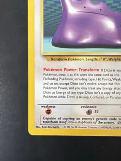 Pokemon TCG Ditto Card Non Holo Rare 18/62 Fossil 1999 WOTC Printer Hickey Error - Image 5
